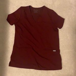 Figs Burgundy scrub top